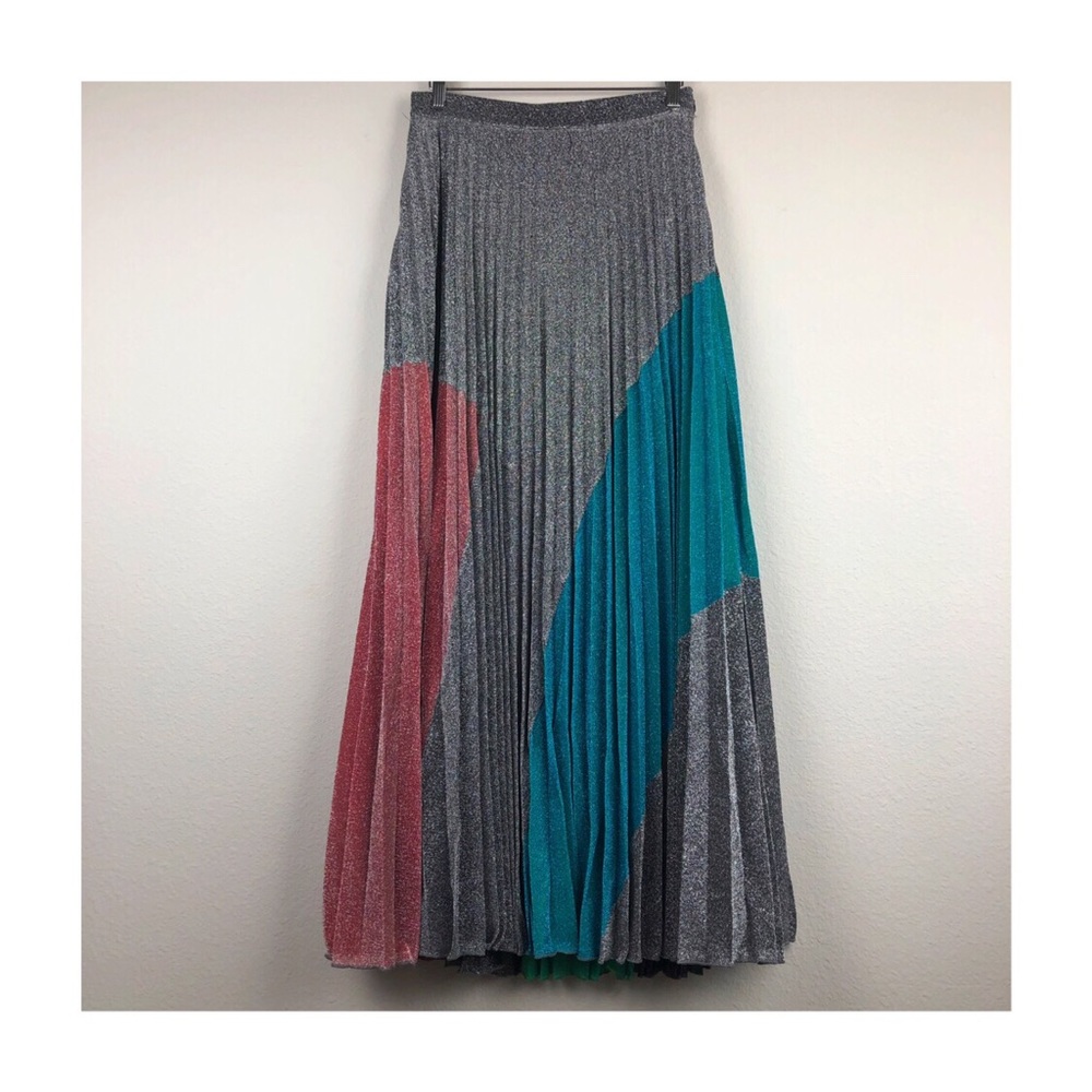 RESTOCKED 😍 GRACIA MULTI COLOR LONG PLEATED SKIRT - Picture 7 of 7